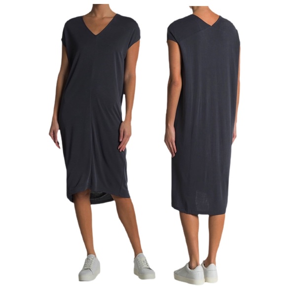 Double Zero Dresses & Skirts - V-Neck Dolman Sleeve Black Midi Dress - NWT!